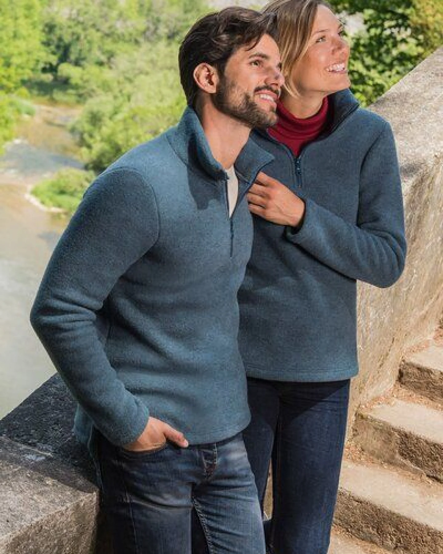Engel Damen Fleece-Pulli Troyer kbT-Schurwolle – Ansicht 2
