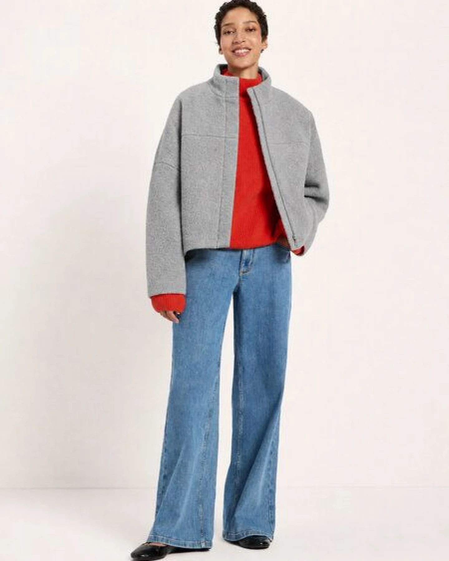 LANIUS Walkjacke Oversize (GOTS) aus Bio-Schurwolle und Bio-Baumwolle – Ansicht 2