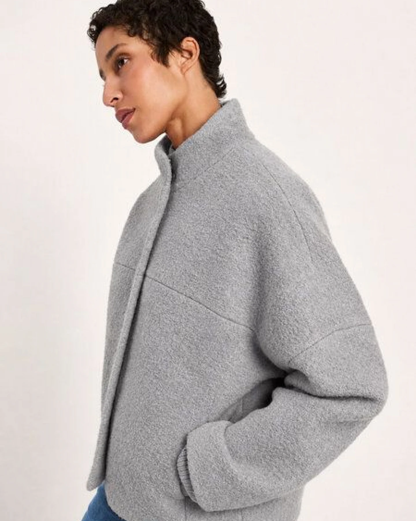 LANIUS Walkjacke Oversize (GOTS) aus Bio-Schurwolle und Bio-Baumwolle – Ansicht 4