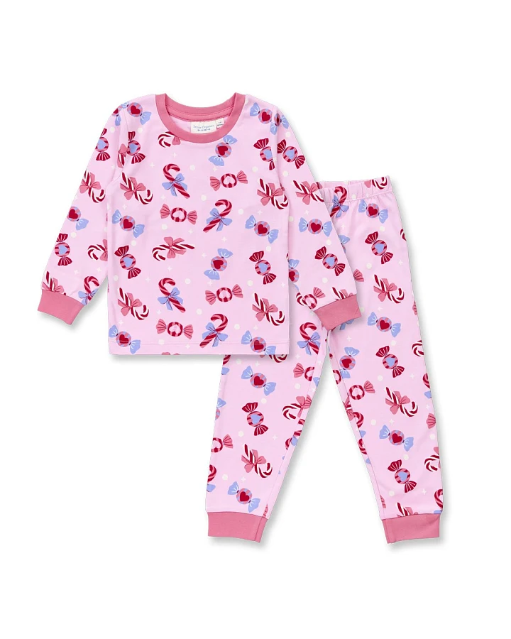 Mädchen Schlafanzug mit Süßigkeiten-Druck, Modell LONG JOHN