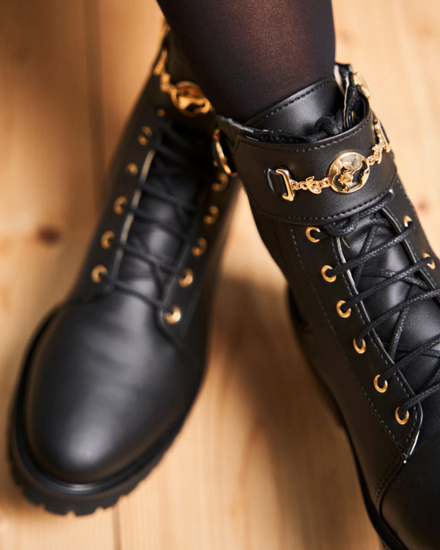 Minuit Sur Terre Damen vegan Stiefel Newcastle Schwarz – Ansicht 2