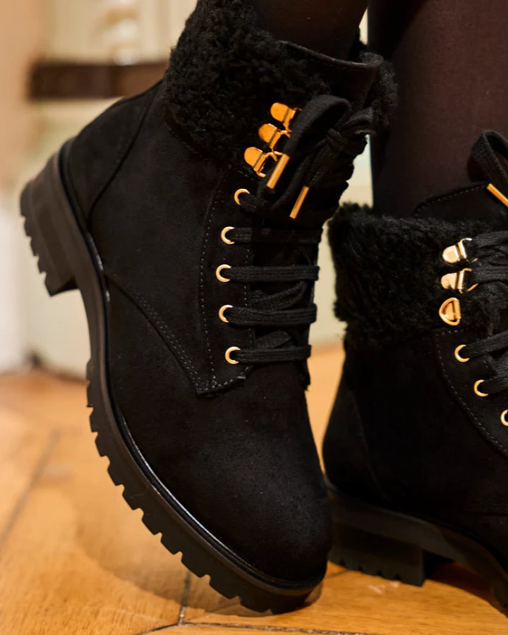 Minuit Sur Terre Damen vegan Stiefel Éternel Schwarz