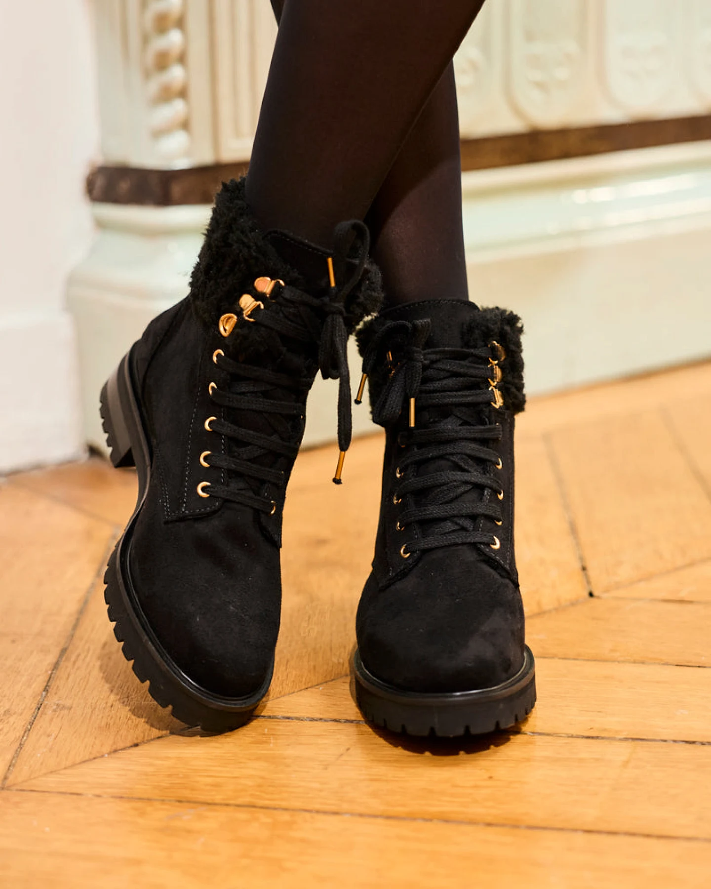 Minuit Sur Terre Damen vegan Stiefel Éternel Schwarz – Ansicht 2