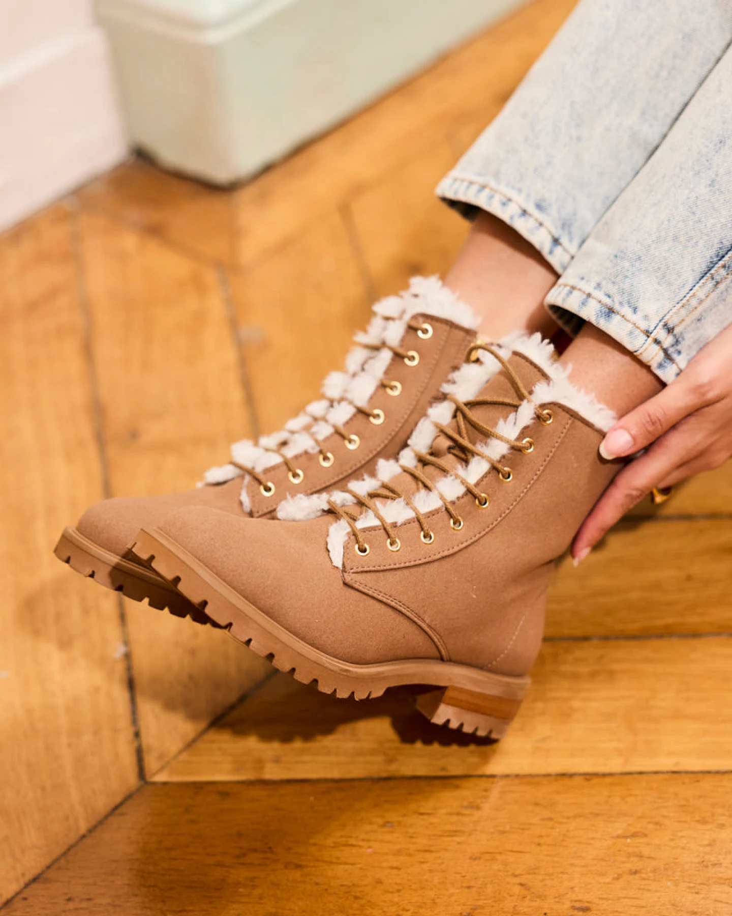 Minuit Sur Terre Damen vegan Stiefel Mémoire In Mokka Braun – Ansicht 2