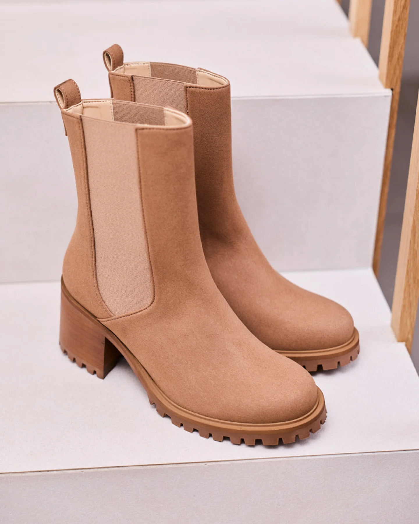 Minuit Sur Terre Damen vegan Stiefel Eugenie Mocha – Ansicht 2