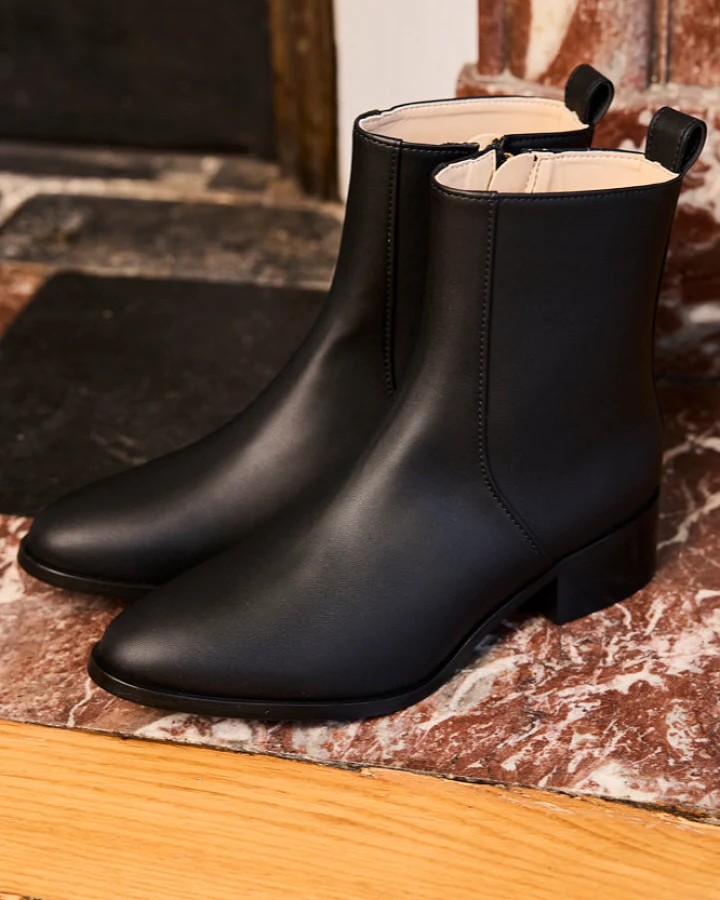 Minuit Sur Terre Damen vegan Stiefel Grâce In Schwarz