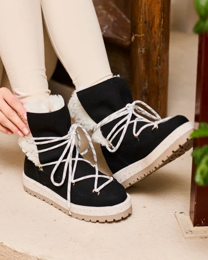Minuit Sur Terre Damen vegan Stiefel Joy Schwarz