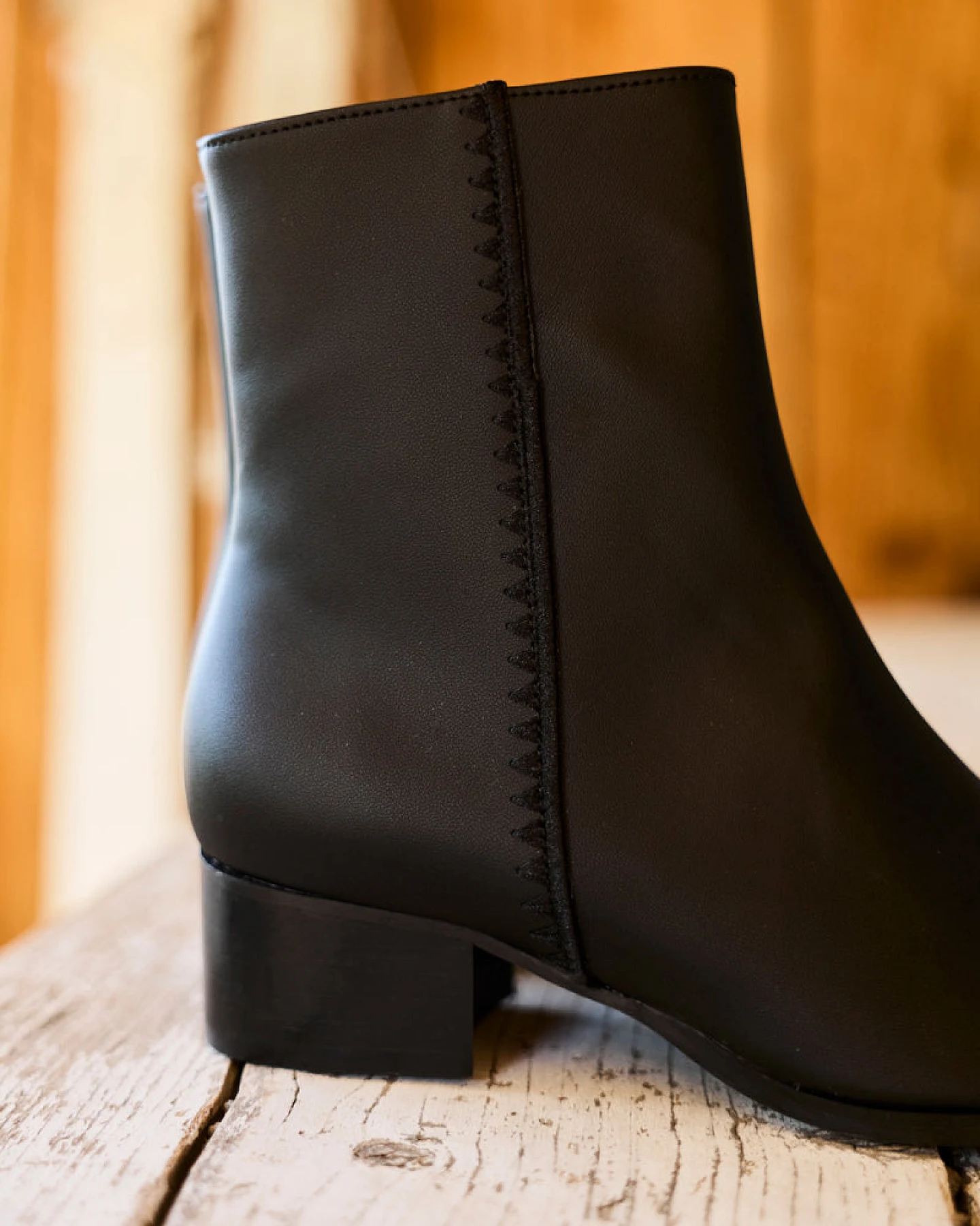 Minuit Sur Terre Damen vegan Stiefel Yvoire Schwarz – Ansicht 2