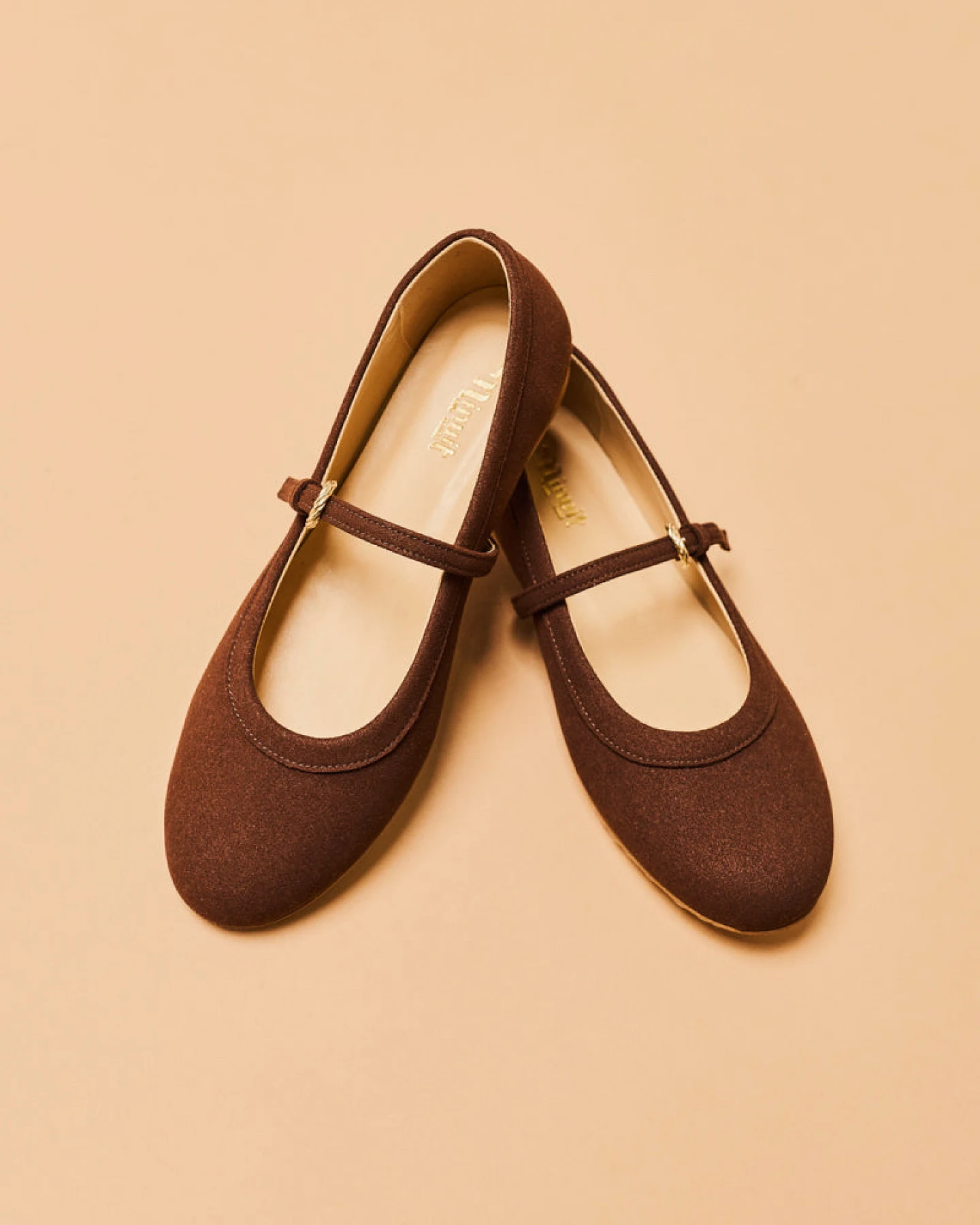 Minuit Sur Terre Damen vegan Ballerinas Chamechaude Schokobraun – Ansicht 2
