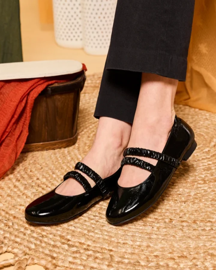 Minuit Sur Terre Damen vegan Ballerinas Mélodie Schwarz