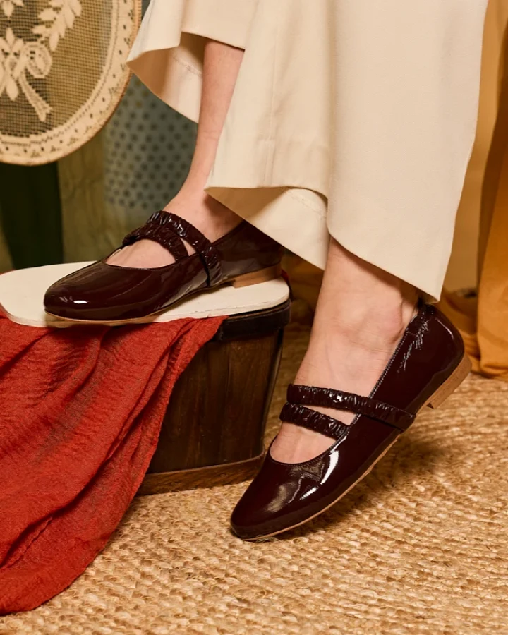 Minuit Sur Terre Damen vegan Ballerinas Mélodie Schokobraun