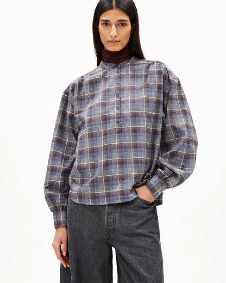 ARMEDANGELS EFINARAA CHECK Damen Bluse aus Bio-Baumwolle