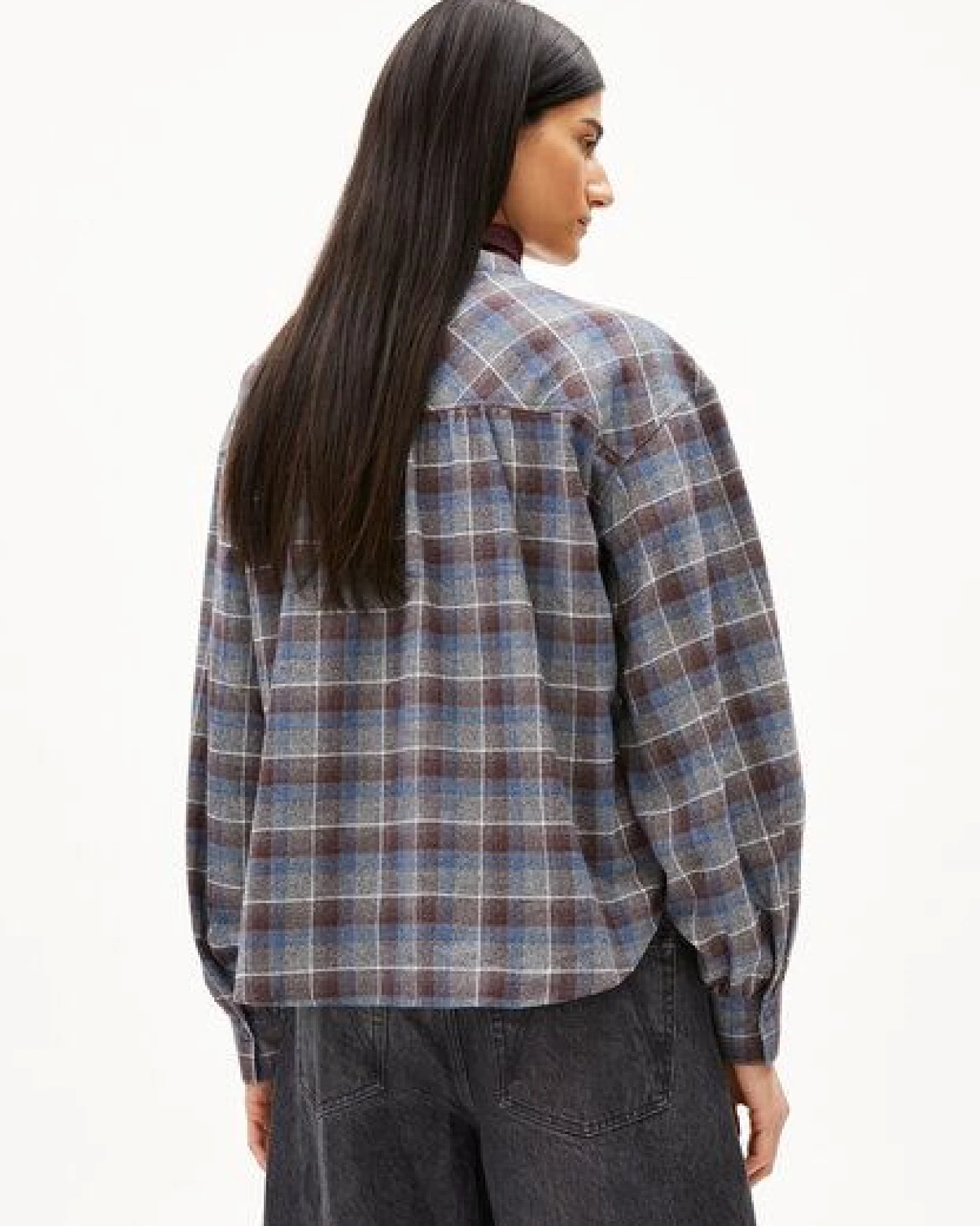 ARMEDANGELS EFINARAA CHECK Damen Bluse aus Bio-Baumwolle – Ansicht 2