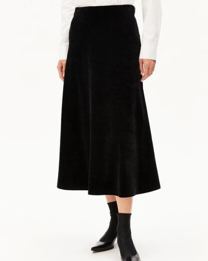 ARMEDANGELS VOLAGAA VELVET Damen Jerseyrock aus Bio-Baumwoll Mix