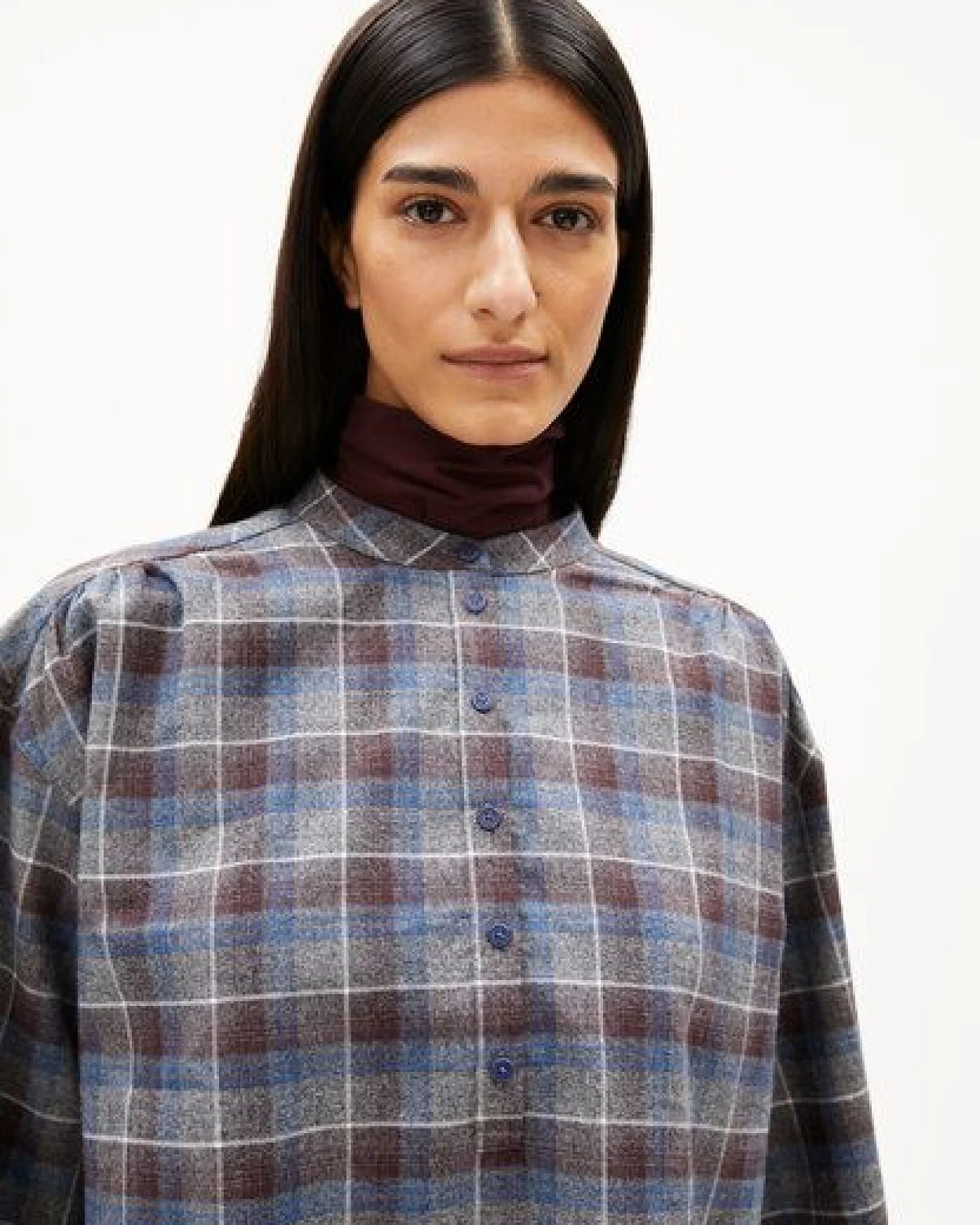 ARMEDANGELS EFINARAA CHECK Damen Bluse aus Bio-Baumwolle – Ansicht 3