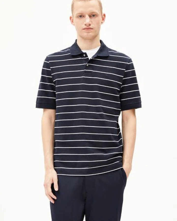ARMEDANGELS MAARIO STRIPES Herren Polo T-Shirt aus Bio-Baumwolle