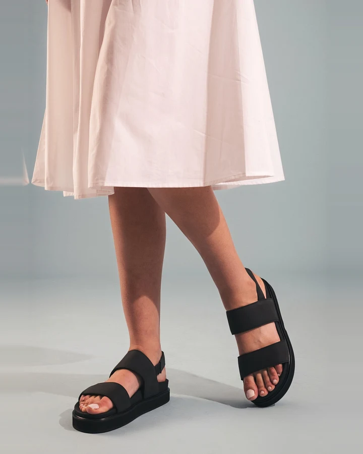 NAE Damen vegan Sandalen Lau Schwarz