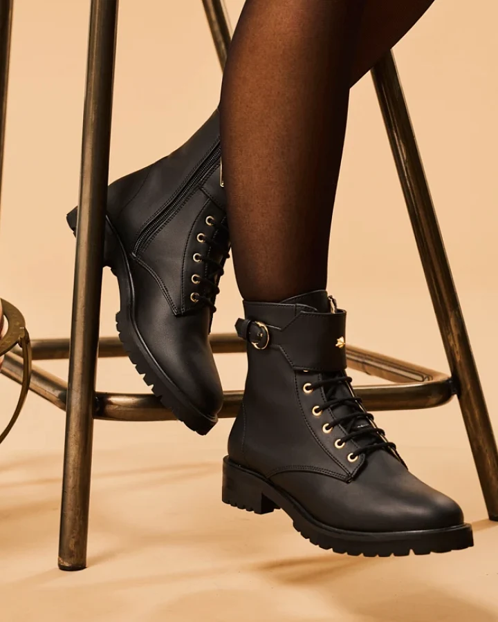 Minuit Sur Terre Damen vegan Stiefel Jupiter Schwarz