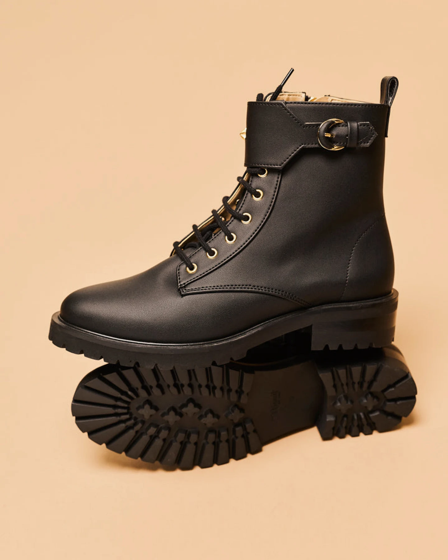 Minuit Sur Terre Damen vegan Stiefel Jupiter Schwarz – Ansicht 2