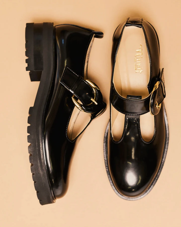 Minuit Sur Terre Damen vegan Schuhe Courtoise Schwarz