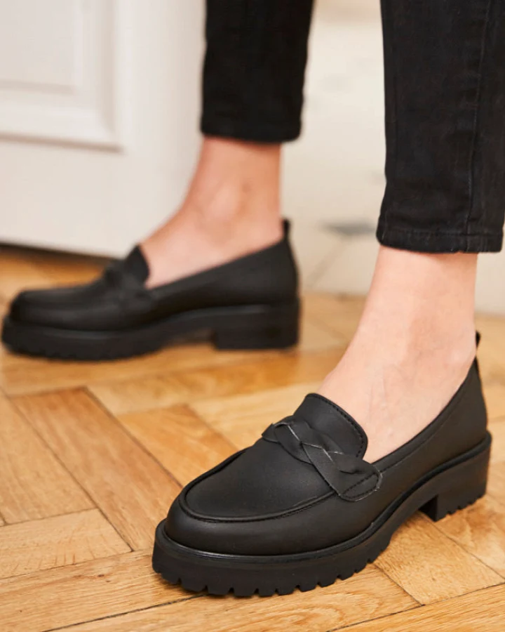 Minuit Sur Terre Damen vegan Loafer Sortilege Schwarz