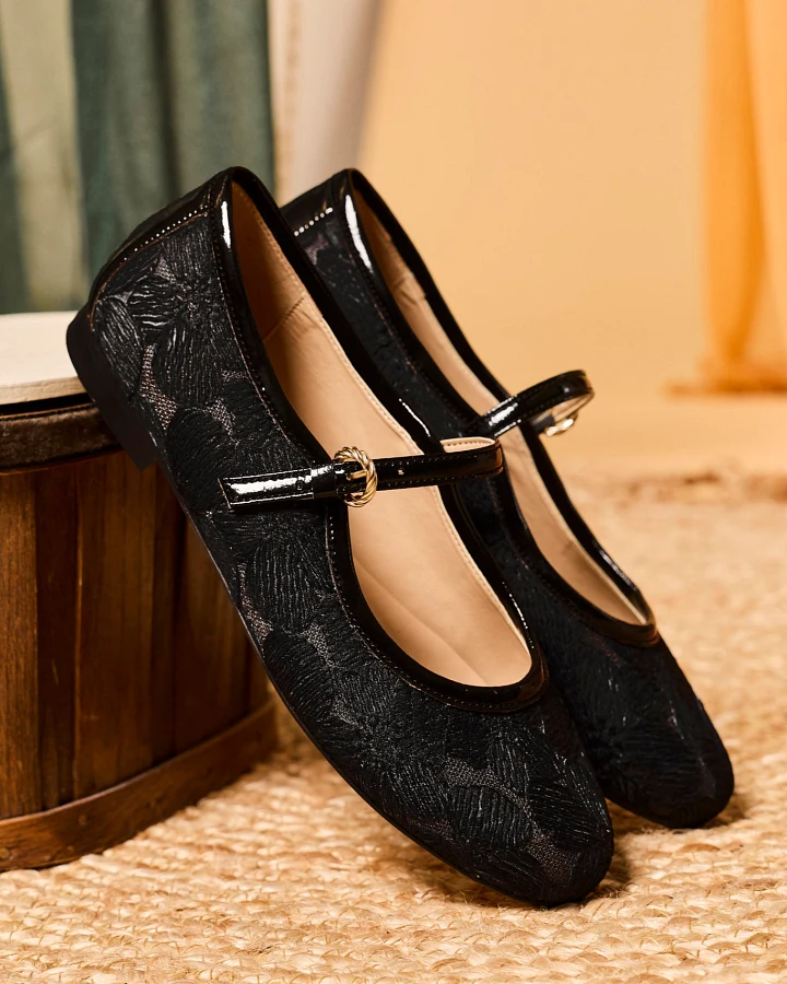 Minuit Sur Terre Damen vegan Ballerinas Von Clara Black