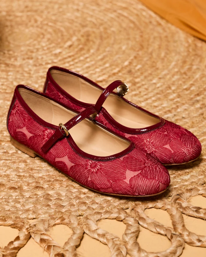 Minuit Sur Terre Damen vegan Ballerinas Clara Ruby Red