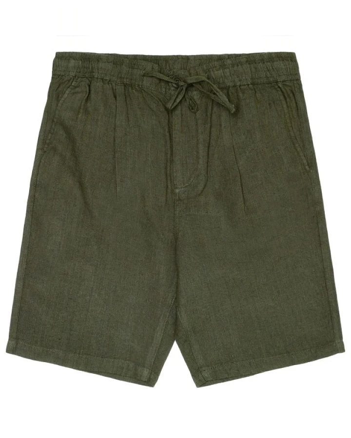 KnowledgeCotton Apparel - Fig Loose Linen Shorts - Shorts Gr L oliv