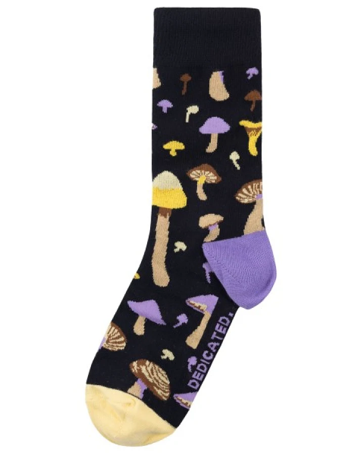 DEDICATED - Socks Sigtuna Mushrooms - Multifunktionssocken Gr 41-45 schwarz