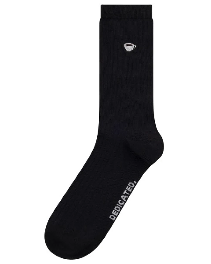 DEDICATED - Rib Socks Knivsta Coffee Cup EMB - Multifunktionssocken Gr 41-45 schwarz