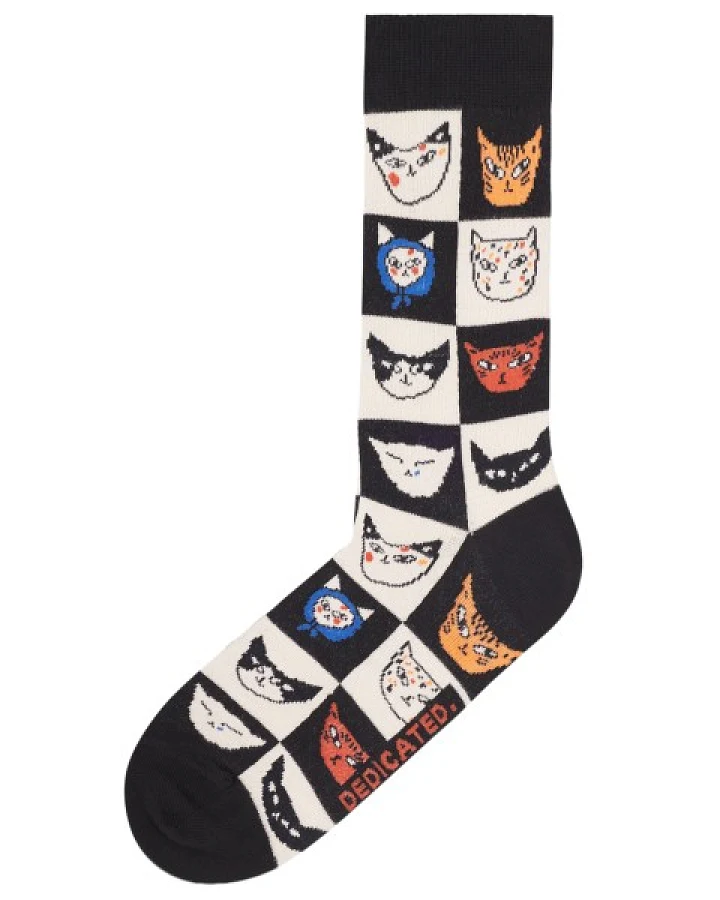 DEDICATED - Socks Sigtuna Cat Bingo - Multifunktionssocken Gr 41-45 schwarz