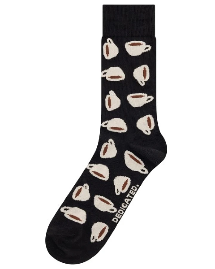 DEDICATED - Socks Sigtuna Coffee Cups - Multifunktionssocken Gr 36-40 schwarz