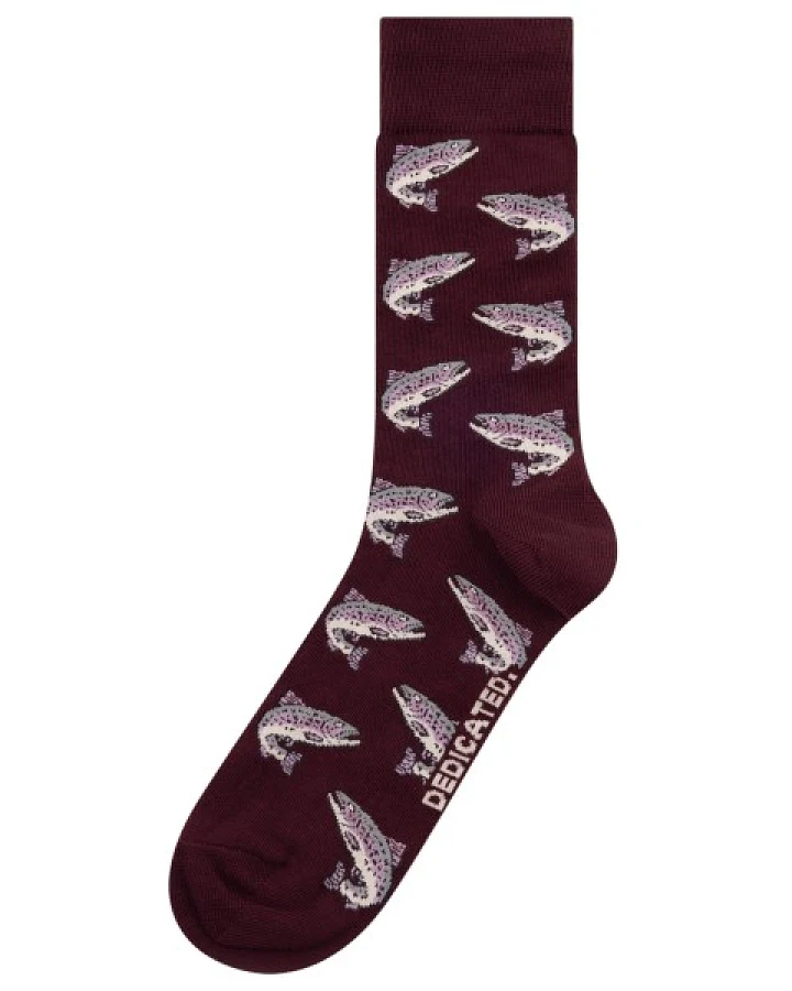 DEDICATED - Socks Sigtuna Trout Fig - Multifunktionssocken Gr 36-40 rot