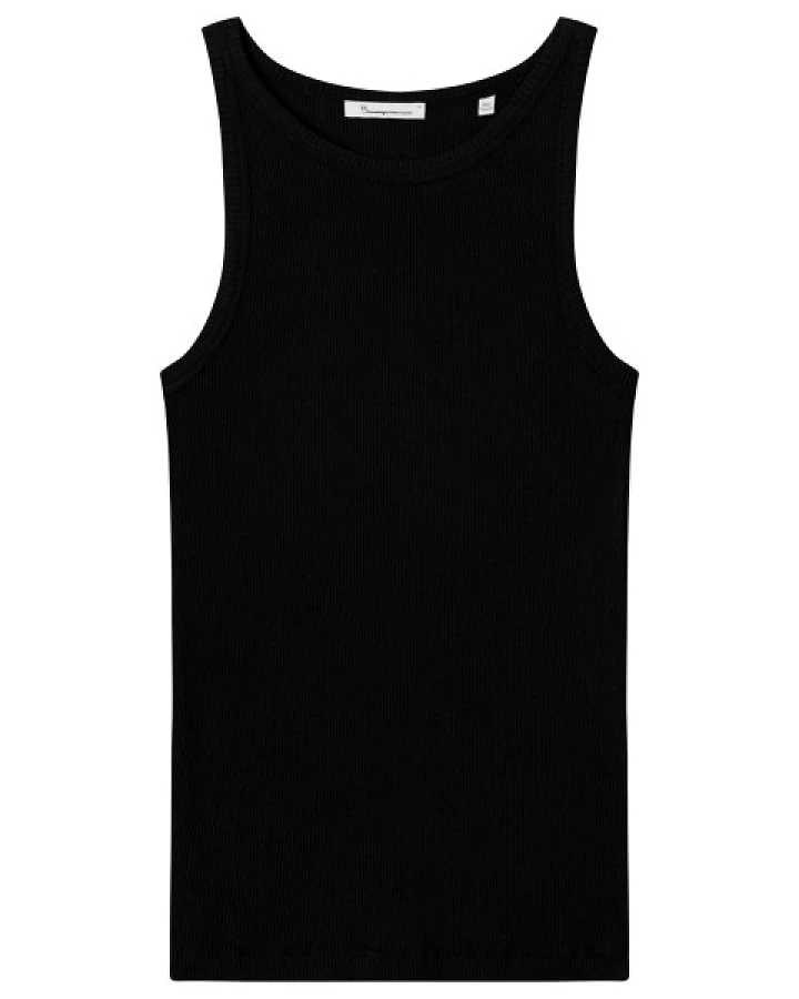 KnowledgeCotton Apparel - Women's Racer Rib Top - Top Gr XS schwarz