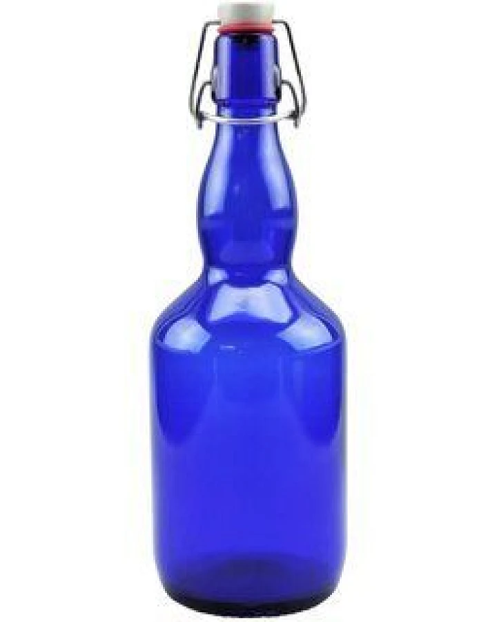 mikken Bügelflasche 750 ml blau Glasflasche mit Bügelverschluss Wasserflasche