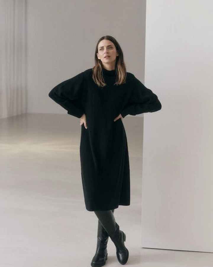 LANIUS Rippenstrickkleid aus Bio-Merinowolle