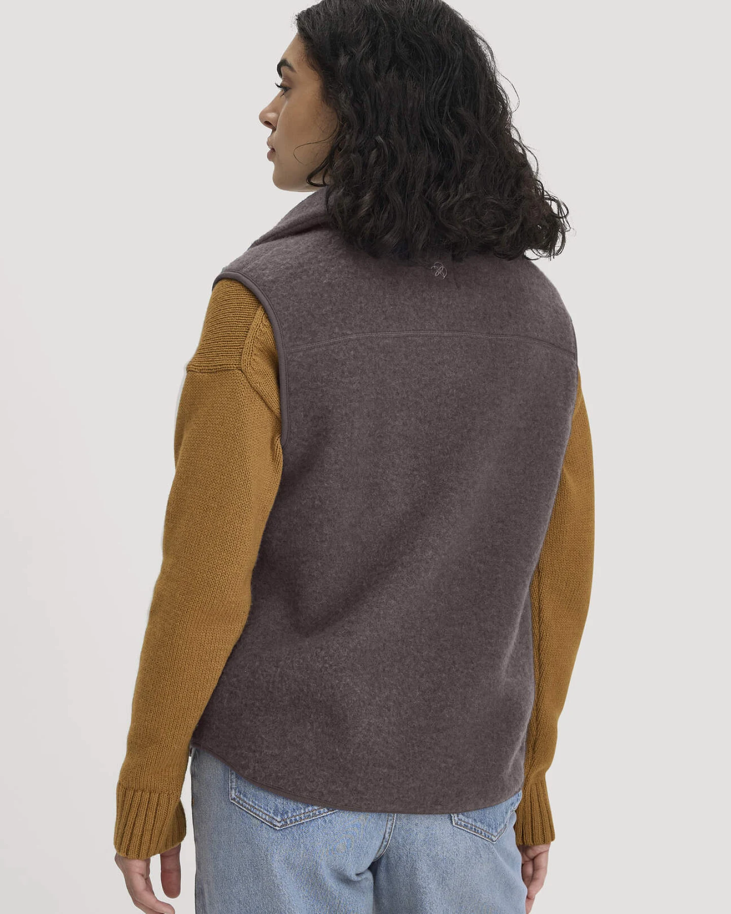 hessnatur Damen Wollfleece Weste Regular aus Bio-Merinowolle - lila - Größe XXL – Ansicht 3