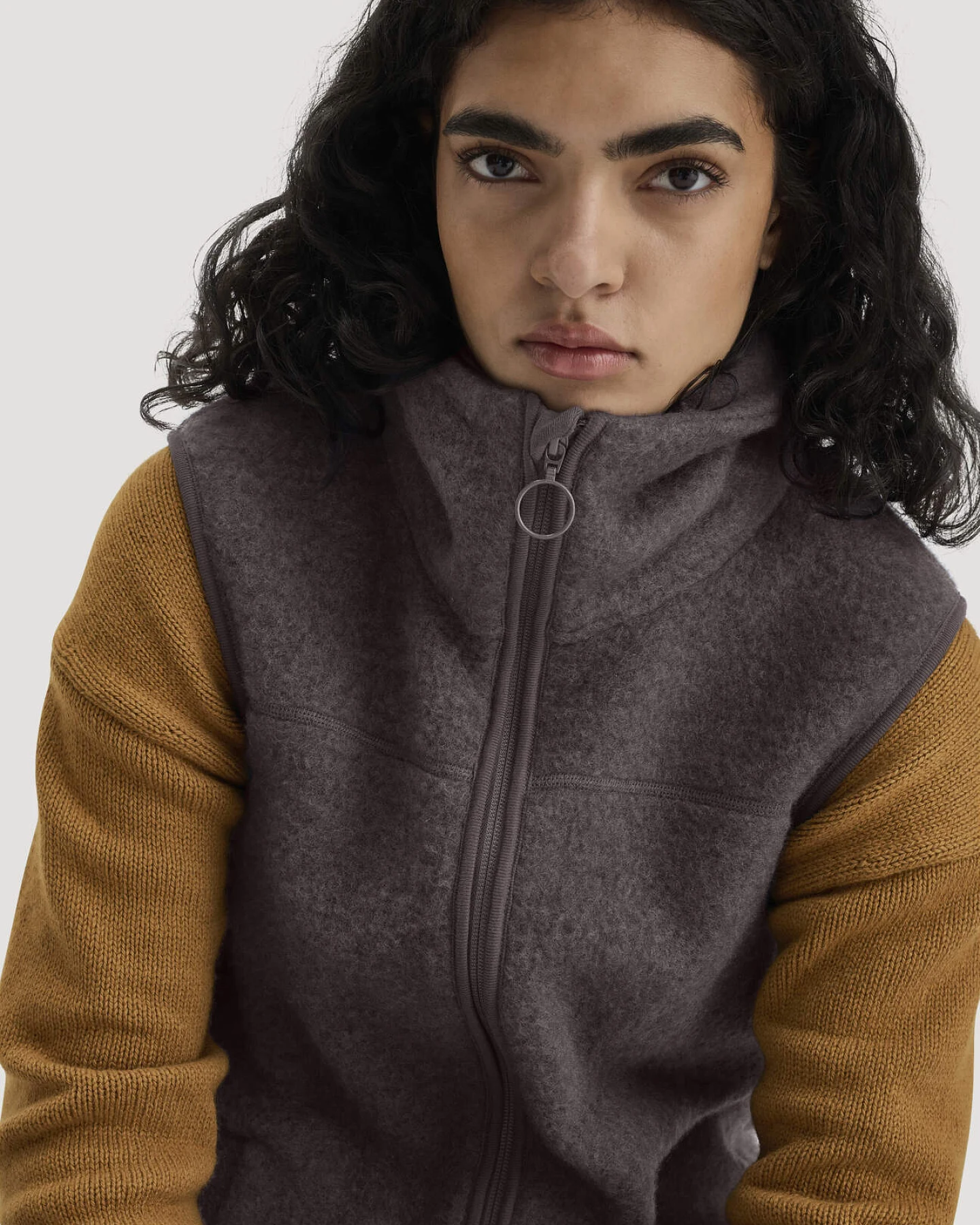 hessnatur Damen Wollfleece Weste Regular aus Bio-Merinowolle - lila - Größe XXL – Ansicht 4