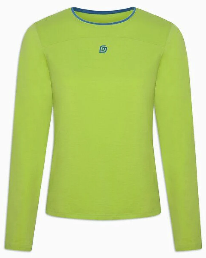 KiiGO Damen Sport Langarmshirt - Limepunch Grün
