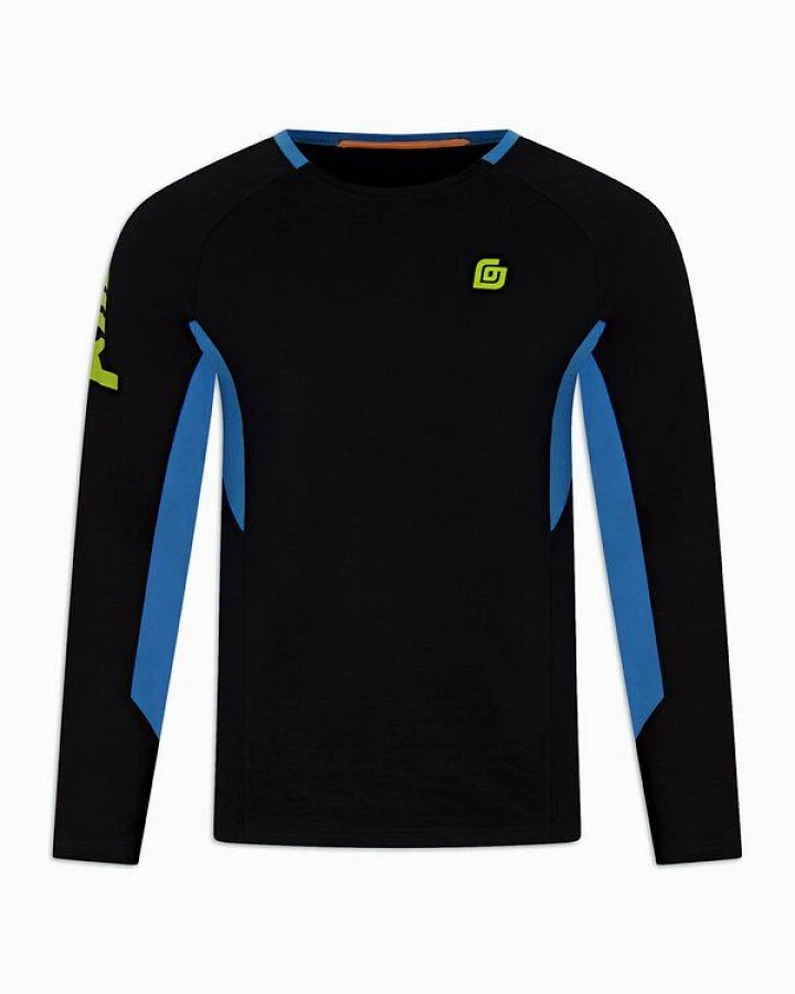 KiiGO Herren Sport Langarmshirt - Schwarz