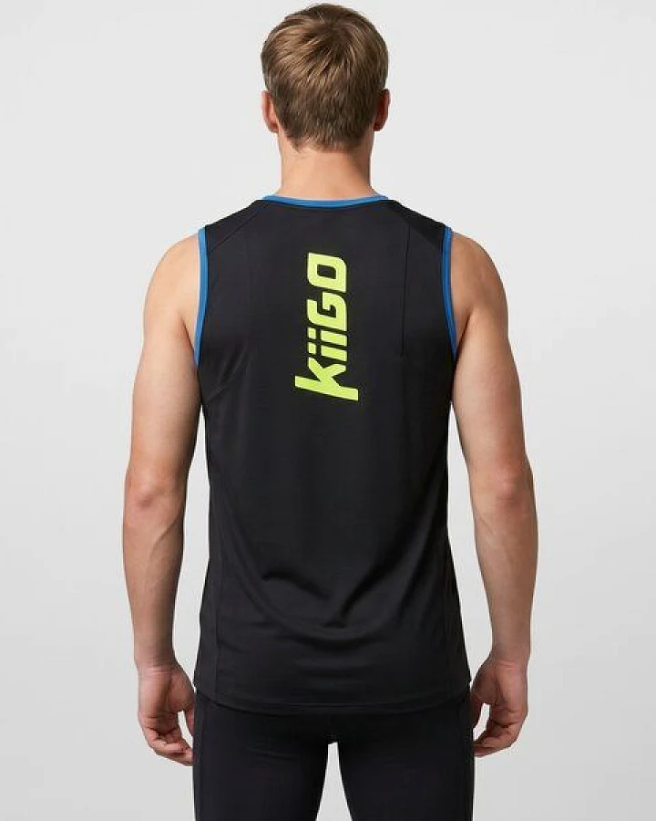 KiiGO Herren Sport Tanktop aus Lycoell und Roica Elasthan - Schwarz