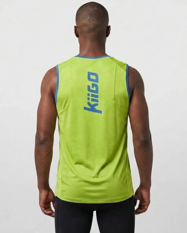 KiiGO Herren Sport Tanktop aus Lyocell und Roica Elasthan- Limepunch