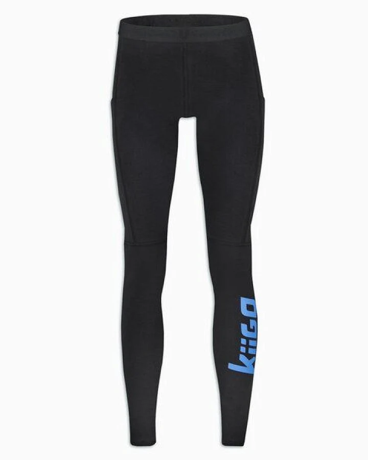 KiiGO Herren Sport-Leggings aus Biobaumwolle und Roica Elasthan - Schwarz