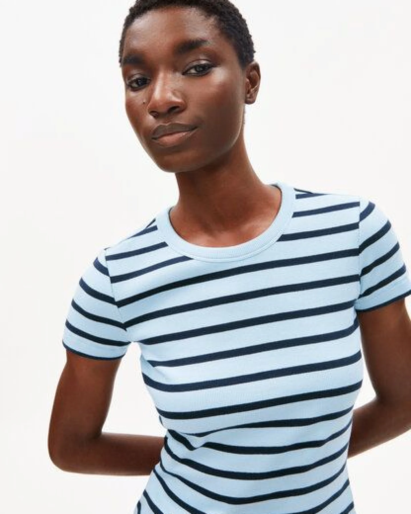 ARMEDANGELS KARDAA STRIPES Damen Ripp-T-Shirt aus Bio-Baumwoll Mix – Ansicht 3