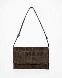 Suede Croco Print Mocha