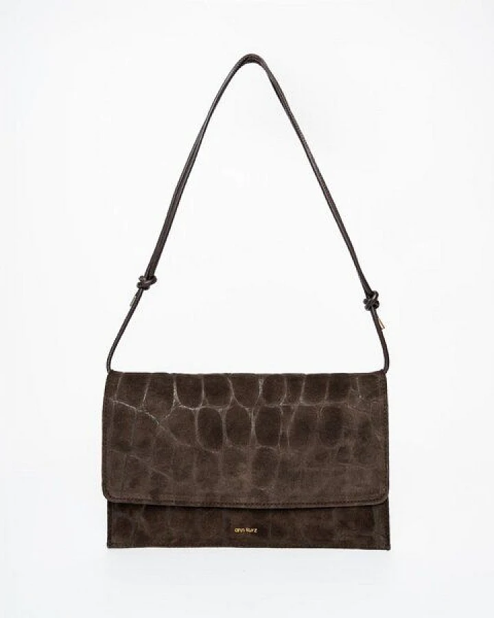 Suede Croco Print Mocha