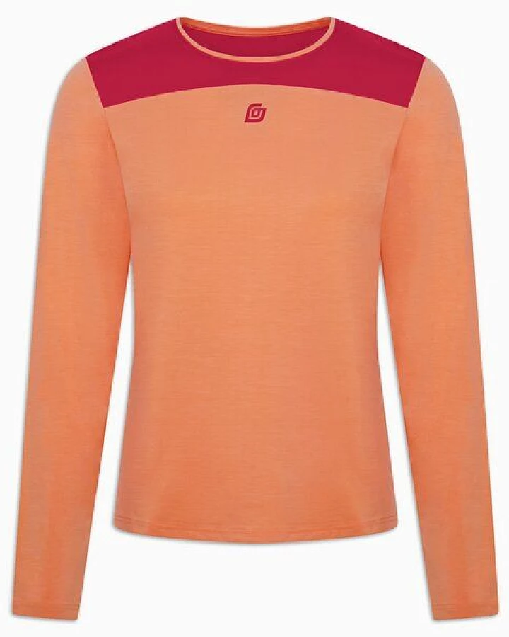 KiiGO Damen Sport Langarmshirt - Peach/Rot