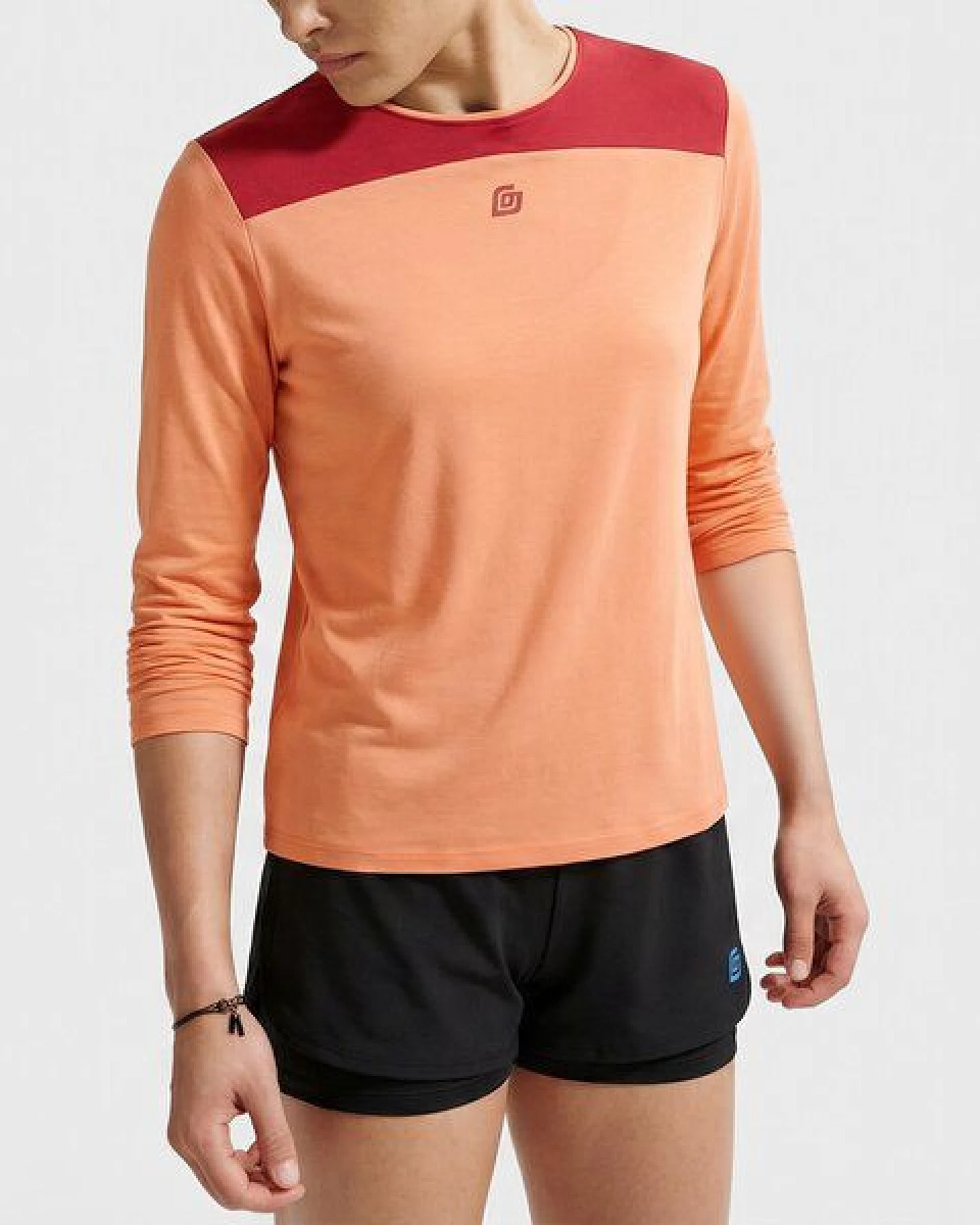 KiiGO Damen Sport Langarmshirt - Peach/Rot – Ansicht 2