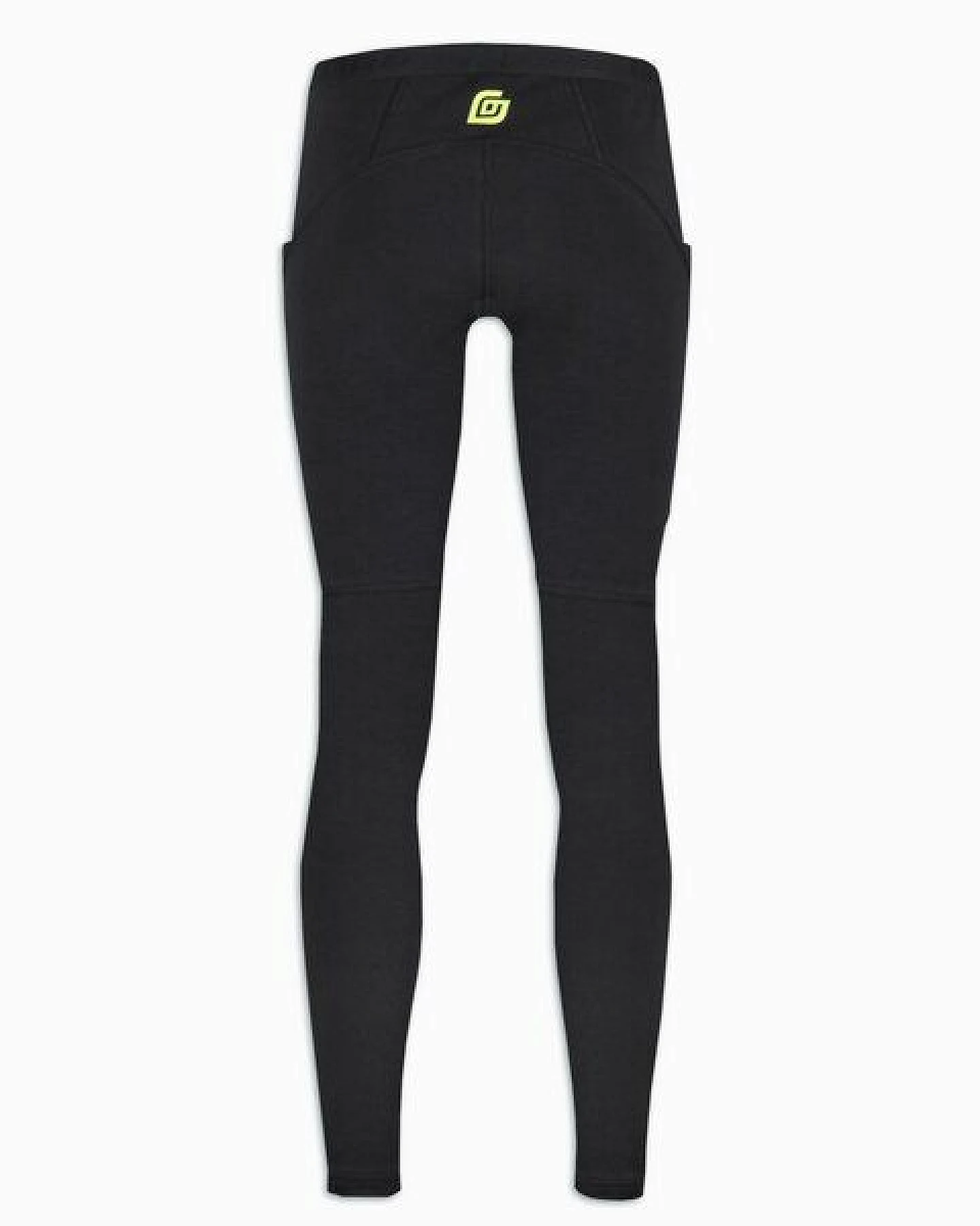 KiiGO Herren Sport-Leggings aus Biobaumwolle und Roica Elasthan - Schwarz – Ansicht 2