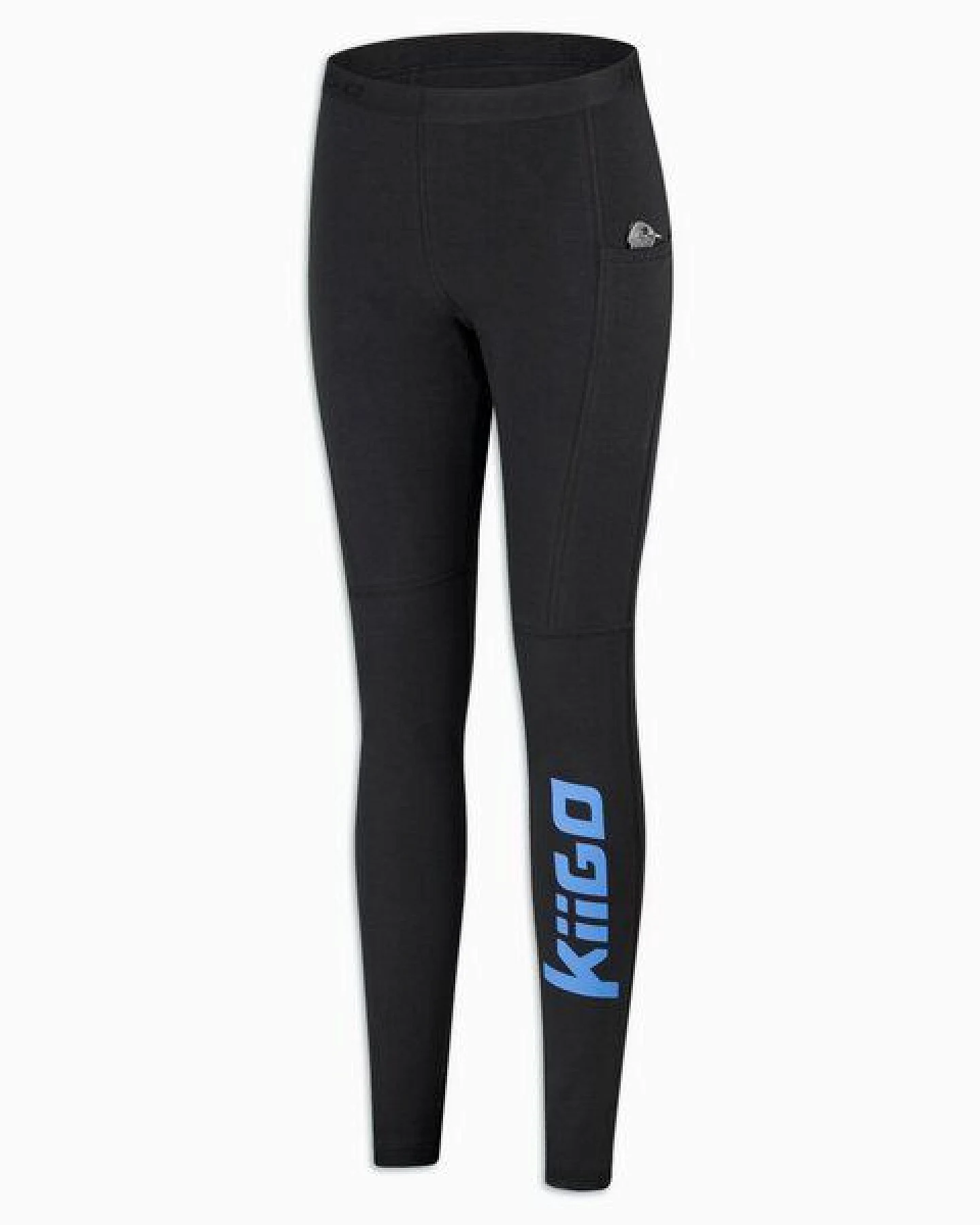 KiiGO Herren Sport-Leggings aus Biobaumwolle und Roica Elasthan - Schwarz – Ansicht 3